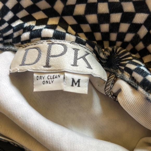 DPK velvet retro optical illusion black and white body suit szM - Picture 5 of 6